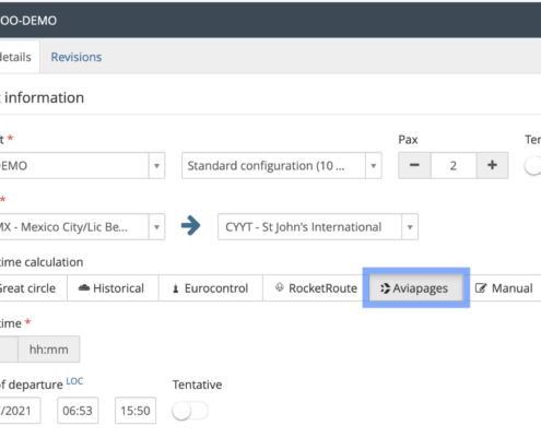 Aviapages Calculator into Skylegs existing quote