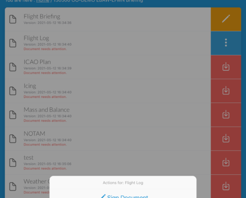 Electronic flight bag app annotations