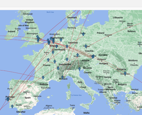 Flightmap from digital pilot logbook