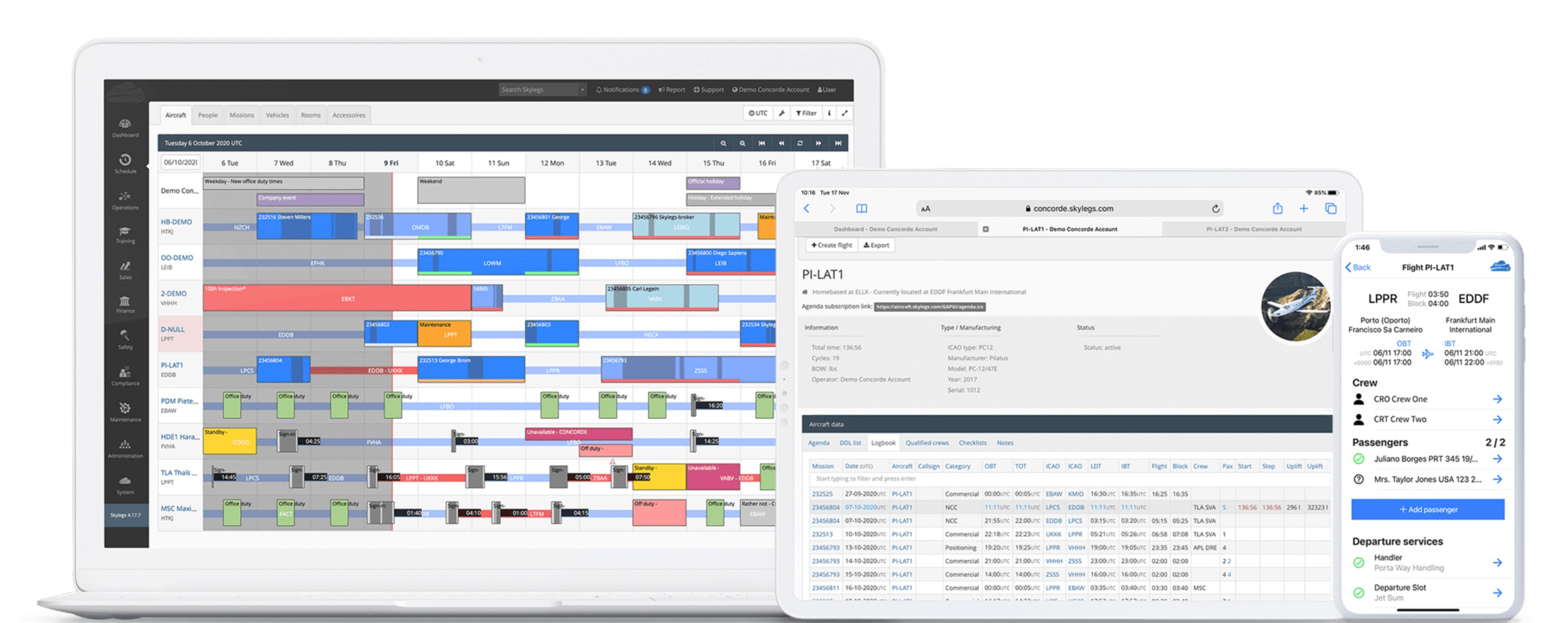 Responsive aircraft operator platform